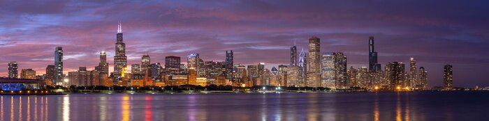 Canvas Chicago downtown buildings skyline panorama