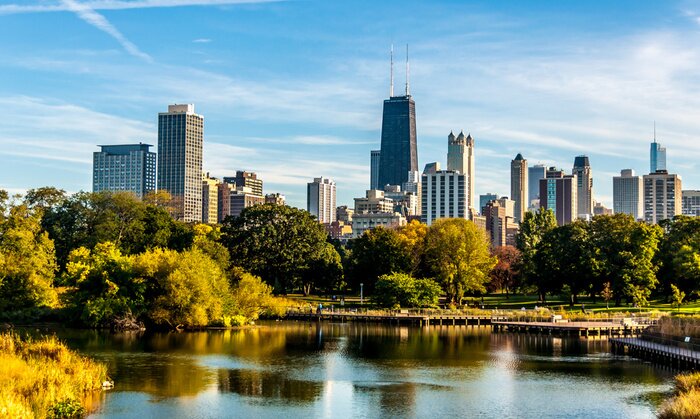 Canvas Chicago Skyline from Lincoln Park