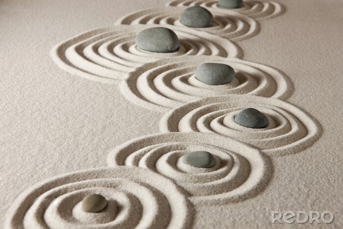 Canvas Cirkels in het zand