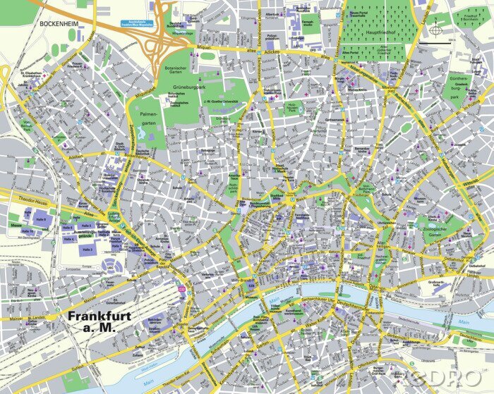 Canvas Citymap Frankfurt