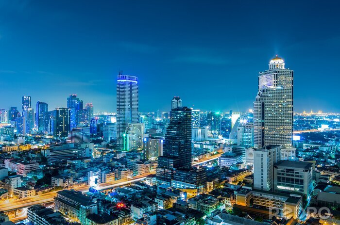 Canvas Cityscape van Bangkok.