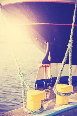 Close-up van een zeilschip