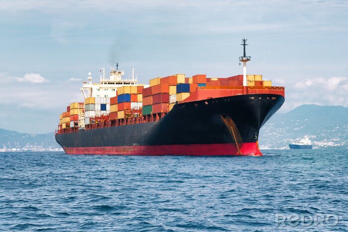 Canvas commerciële lading schip met containers