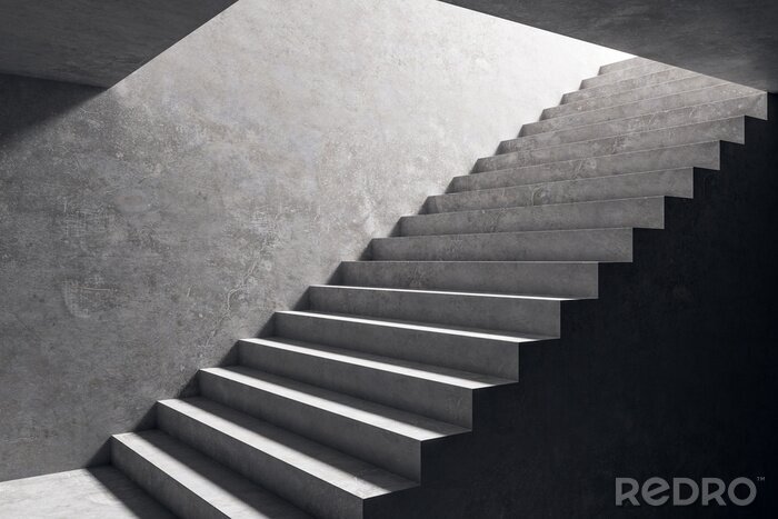 Canvas Concrete stairs in interior