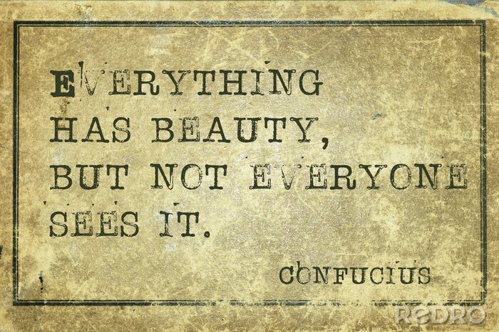 Canvas Confucius over schoonheid