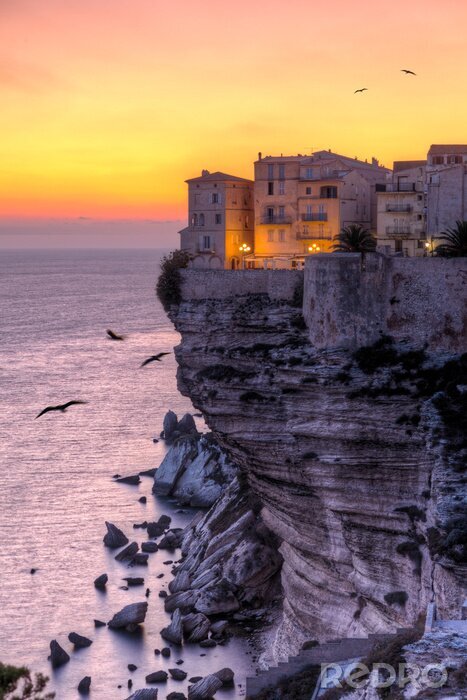 Canvas Corsicaanse klifwoningen