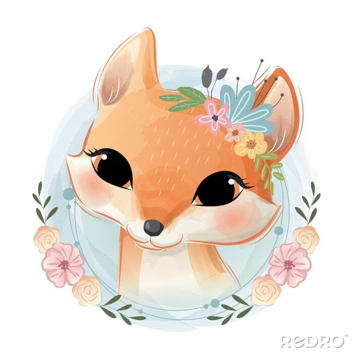 Canvas Cute Fox Portrait