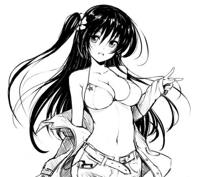 Canvas Cute long haired anime girl showing V sign