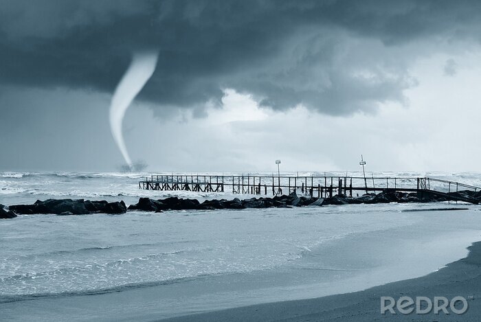 Canvas De aard van de stormachtige zee