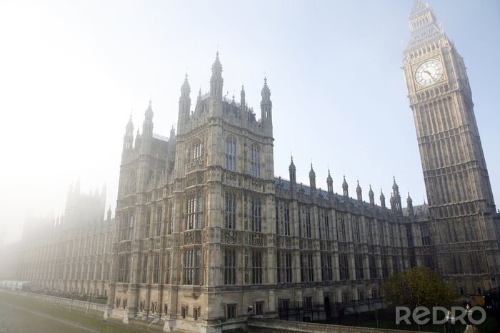 Canvas De architectuur van Londen op de hemelachtergrond
