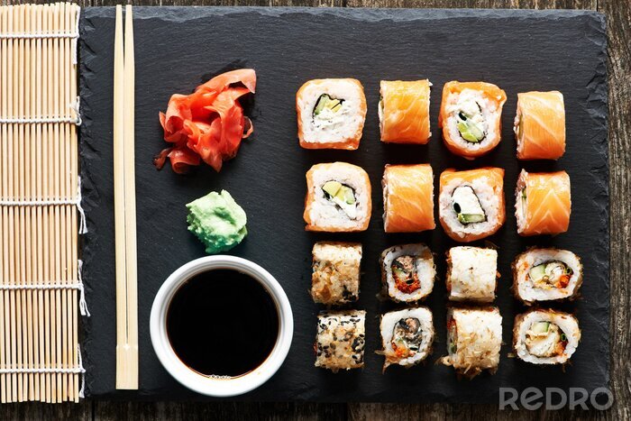 Canvas De broodjes van sushi