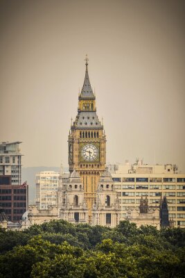Canvas De Clock Tower in Londen, Engeland, Verenigd Koninkrijk
