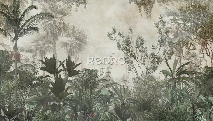 Canvas De dichte vegetatie van de equatoriale jungle
