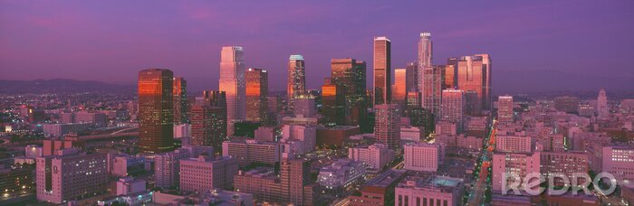 Canvas De horizon van Los Angeles in de ochtend
