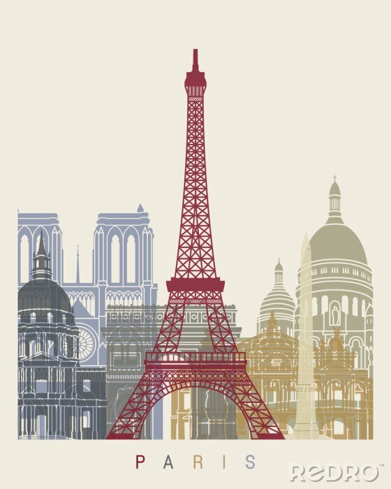 Canvas De horizon van Parijs poster