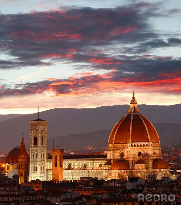 Canvas De kathedraal van Florence in Toscane, Italië