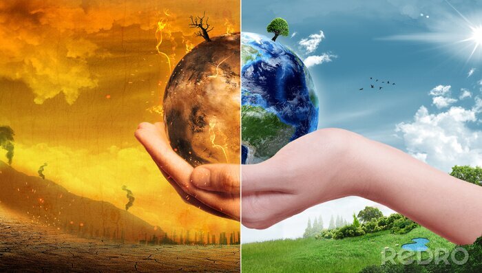 Canvas De planeet en de effecten van klimaatopwarming