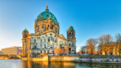 Canvas De rivier en de kathedraal in Berlijn