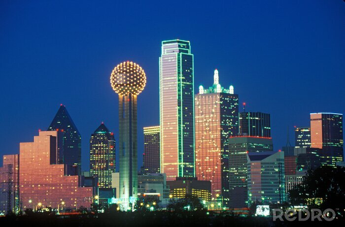 Canvas De skyline van de stad Dallas