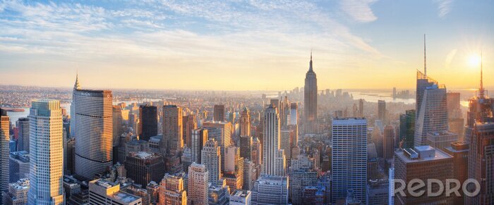 Canvas De skyline van de stad New York met Manhattan