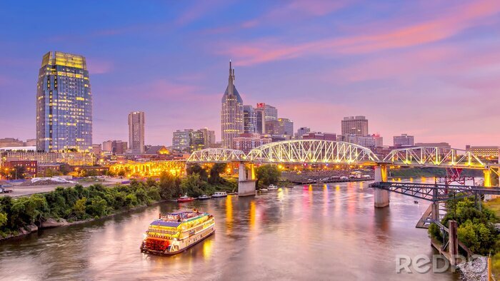 Canvas De skyline van Nashville