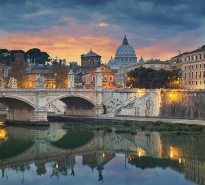 Canvas De stadsbrug van Rome