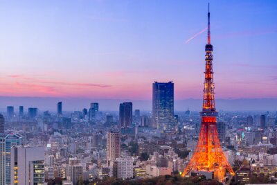 De Tokio Tower op de achtergrond van de stad