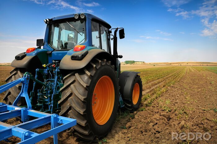 Canvas De Tractor - moderne landbouwmachines in het veld