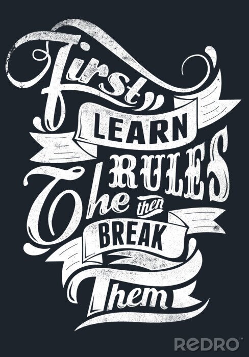 Canvas Decoratief lettertype en opschrift over de regels