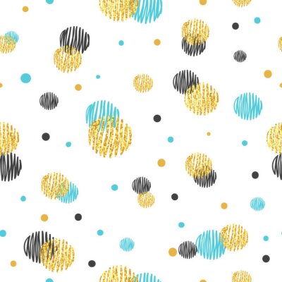 Dessin met stippen en cirkels in verschillende kleuren