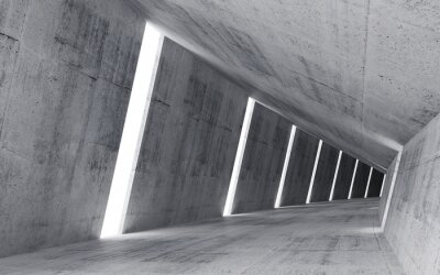 Diagonale betonnen tunnel