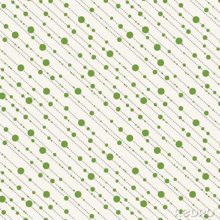 Canvas Diagonale punten en strepen naadloze patroon in groen