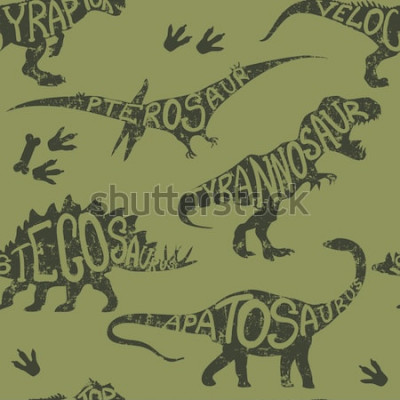 Canvas Dinosaurus silhouetten