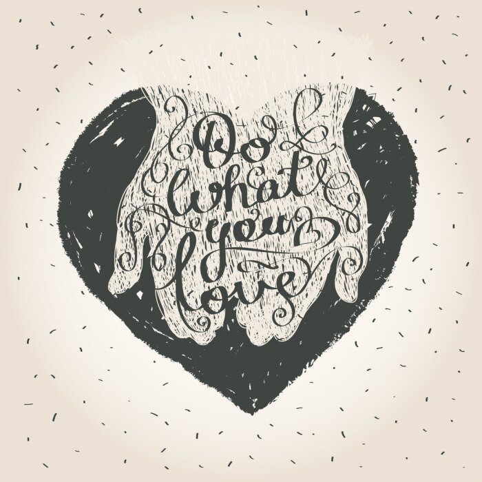 Canvas Doe waar je van houdt. Romantische inspiratiecitaat.