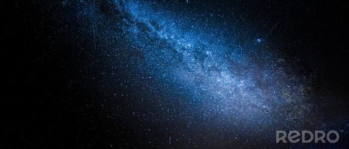 Canvas Donkerblauwe Melkweg en sterren