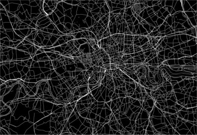 Donkere kaart van Londen, Verenigd Koninkrijk