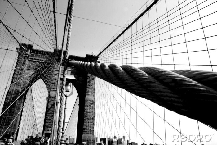 Canvas Draden op de Brooklyn Bridge