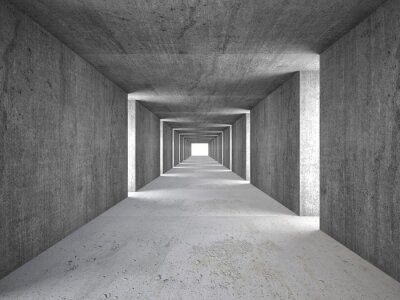 Driedimensionale betonnen tunnel