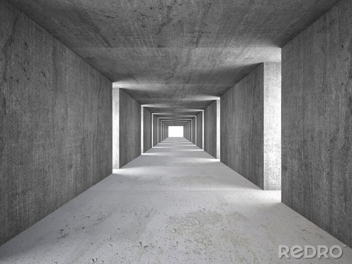 Canvas Driedimensionale betonnen tunnel