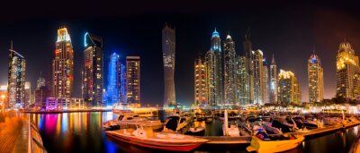 Canvas Dubai Skyline by night