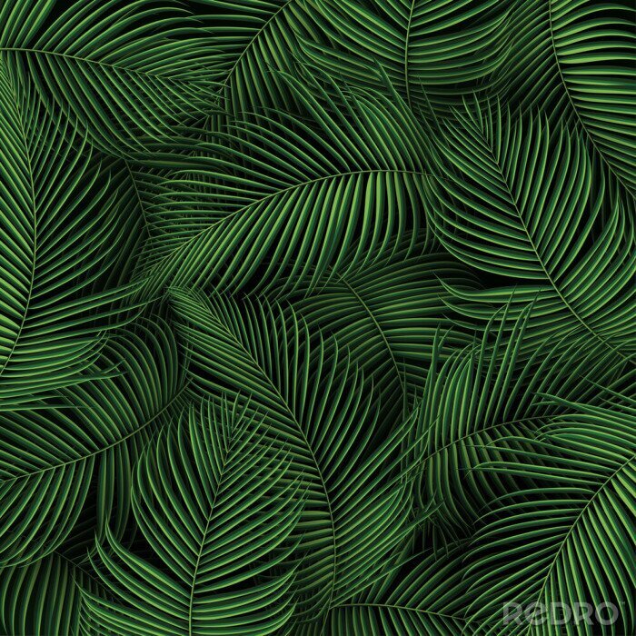 Canvas Dun en delicaat tropisch blad