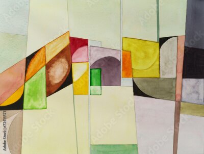 Canvas een abstract aquarel schilderij