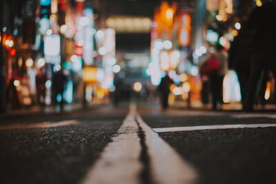 Een artistieke kijk op een straat in Tokio