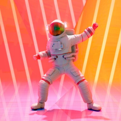 Een dansende astronaut
