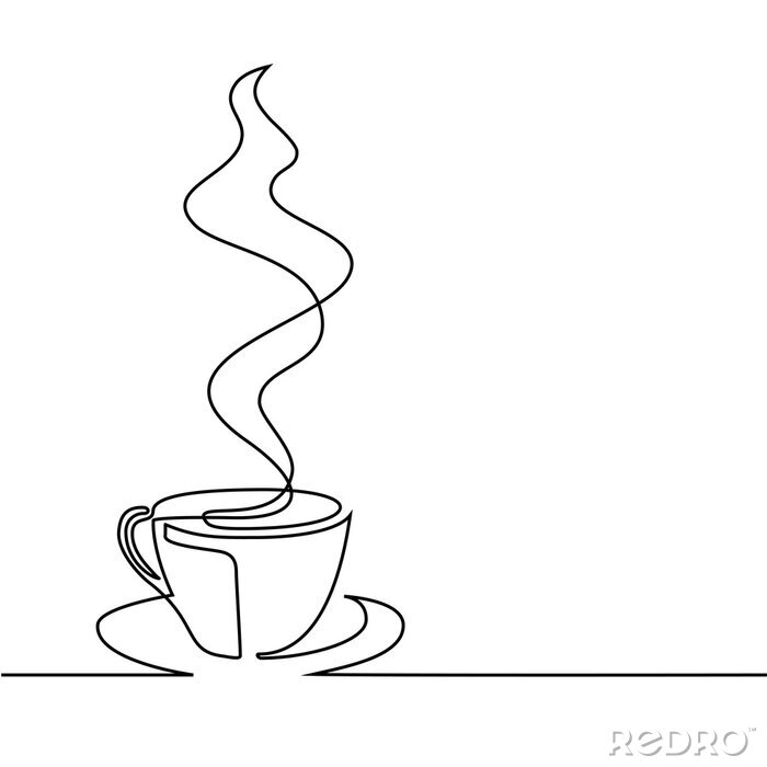 Canvas Een kopje koffie dampende eenvoudige afbeelding