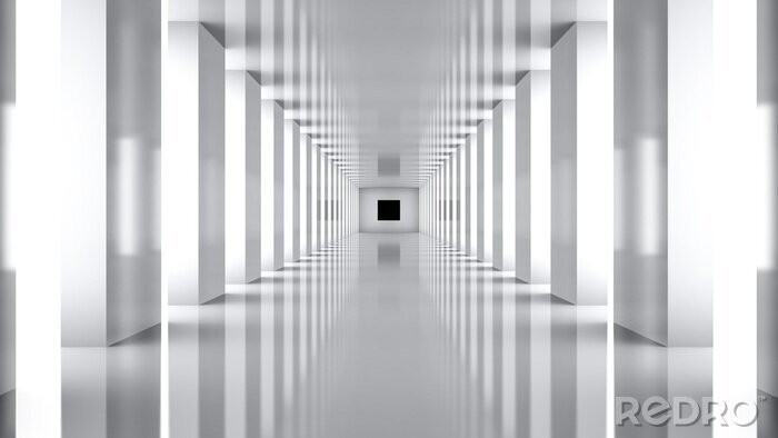 Canvas Een minimalistische tunnel in wit