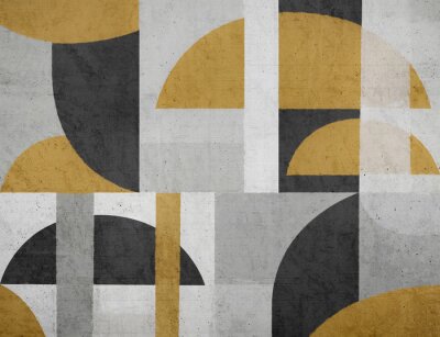 Fotobehang Een moderne compositie van geometrische vormen