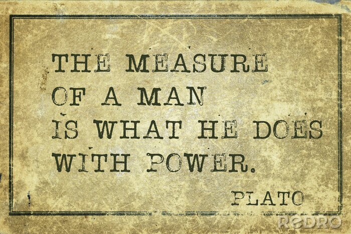 Canvas Een quote over de kracht van een man volgens Plato