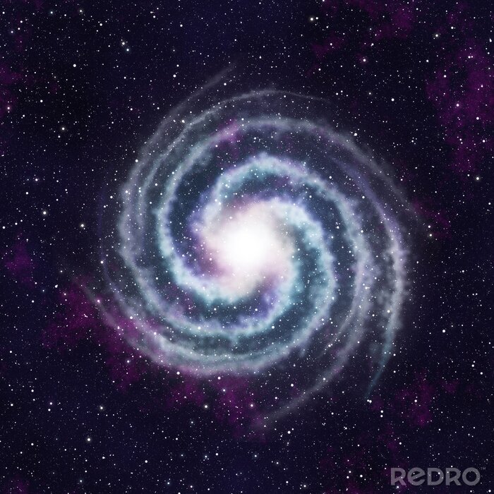 Canvas Een spiraalvormige galaxy in het heelal