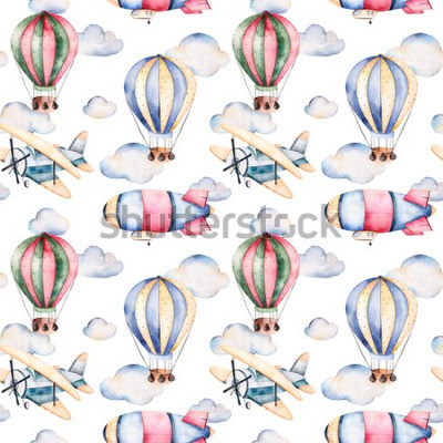 Canvas Een sprookjesachtig patroon met vliegende machines